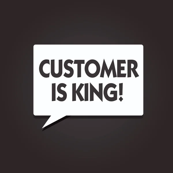 Znak tekstowy Wyświetlono klient jest królem. Koncepcyjne zdjęcie uważnie i prawidłowo dostarcza potrzeb pilnie — Zdjęcie stockowe