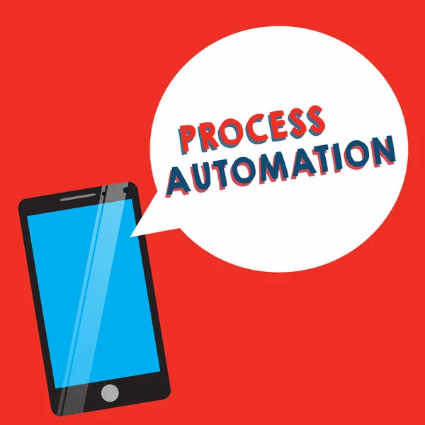 Ecriture conceptuelle montrant Process Automation. Photo d'affaires mettant en valeur la transformation Robotique simplifiée Pour éviter la redondance — Photo