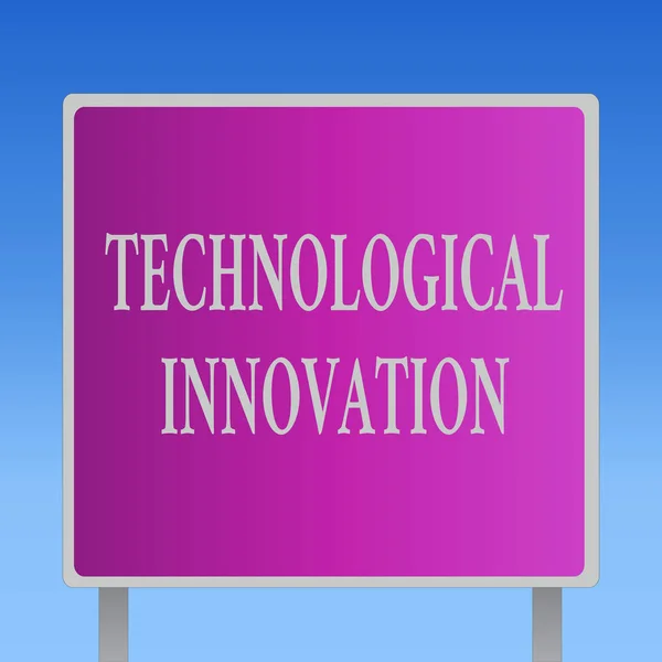 기술 혁신 (Technological Innovation) 을 보여 주는 손 글씨입니다. Business photo text New Invention from Technical Knowledge of Product — 스톡 사진