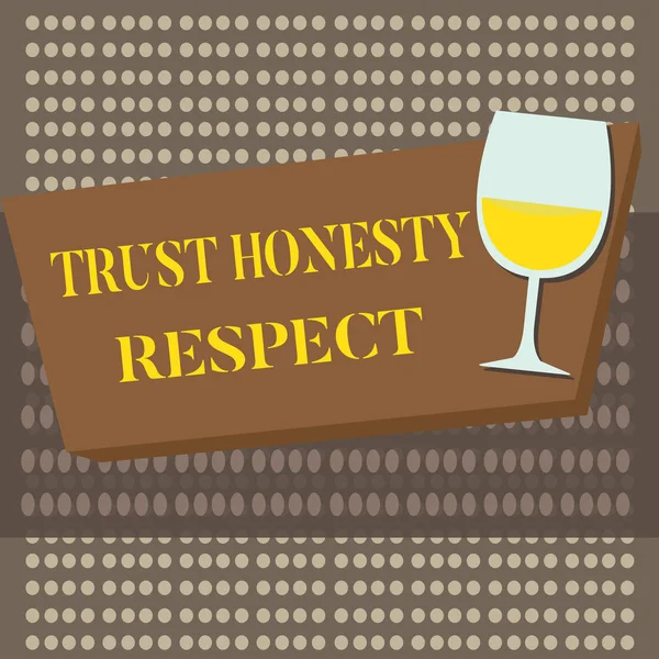 Konceptuella hand skriva lita ärlighet respekt. Företag foto text respektabel drag en fasett av bra moralisk karaktär — Stockfoto