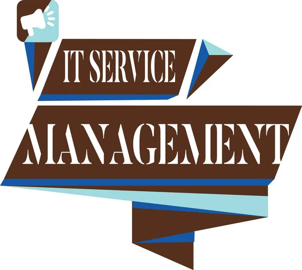 Text sign showing It Service Management. Conceptual photo Activity Directed by Policies Lifecycle of Technology — Stock Photo, Image