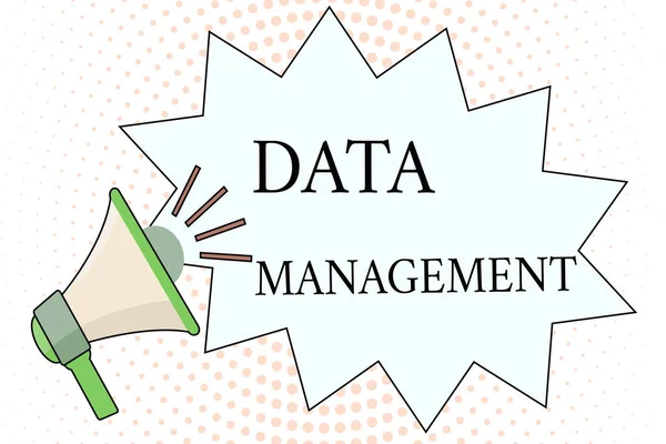 Word writing text Data Management. Business concept for The practice of organizing and maintaining data processes