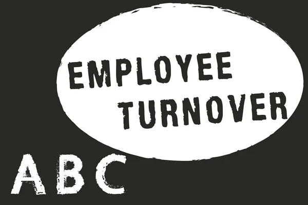 Znak tekstowy pokazujący obrót pracowniczy. Zdjęcie koncepcyjne Liczba lub procent pracowników opuszczających organizację — Zdjęcie stockowe