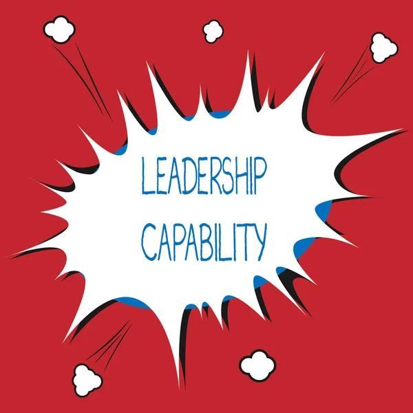 Skriftlig anteckning som visar Ledarskapskapacitet. Företagsfoto som visar vad en ledare kan bygga Kapacitet att leda effektivt — Stockfoto