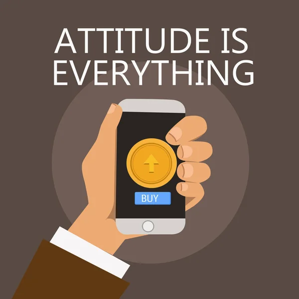 Conceptual hand writing showing Attitude Is Everything. Business photo showcasing Positive Outlook is the Guide to a Good Life — Stock Photo, Image