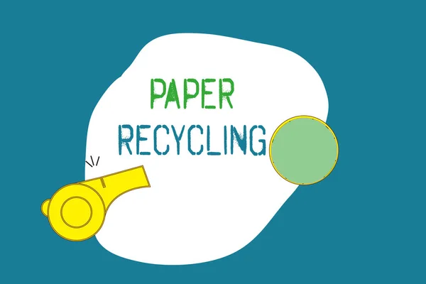 Texte d'écriture Word Recyclage du papier. Concept d'entreprise pour utiliser les déchets de papier d'une nouvelle manière en les recyclant — Photo