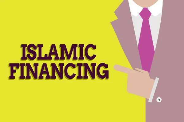 Handskrift text Islamisk Finansiering. Begreppet bankverksamhet och investeringar som överensstämmer med sharia — Stockfoto