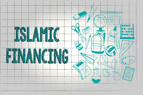 Signo de texto que muestra financiación islámica. Foto conceptual Actividad bancaria e inversión que cumple con la sharia — Foto de Stock
