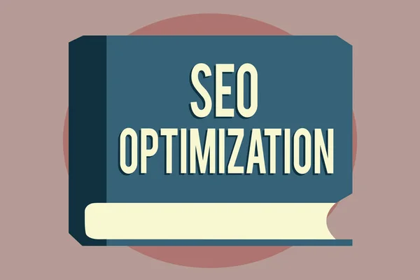 Tekst schrijven Seo Optimization. Bedrijfsconcept voor het beïnvloeden van online zichtbaarheid van website of pagina — Stockfoto