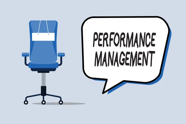 Scrittura di testi Word Performance Management. Concetto aziendale per migliorare l'efficacia dei dipendenti Contributo complessivo — Foto Stock