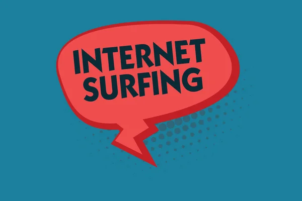 Nota di scrittura che mostra Internet Surf. Business foto in mostra la navigazione centinaia di siti web utilizzando qualsiasi browser installato — Foto Stock