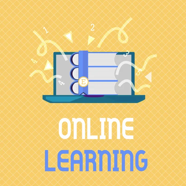 Ordskrivning text Online Learning. Affärsidé för Larning med hjälp av Internet och dator — Stockfoto