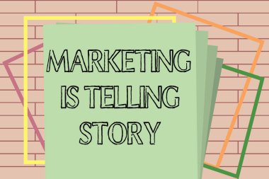 Pazarlama yazma el yazısı metin hikaye anlatıyor. Marka ürün veya hizmet nefes hayat anlam kavramı