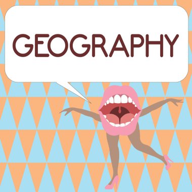 Coğrafya gösterilen metin işareti. Kavramsal fotoğraf çalışma toprak ve atmosfer doğası fiziksel özellikleri