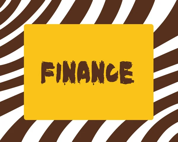 Conceptual hand writing showing Finance. Business photo text Management of large government companies money amount Provide funds — Stock Photo, Image