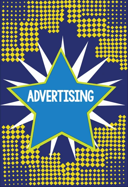 Handskrift text skriva reklam. Begreppet mening producerar reklam för kommersiella produkter eller tjänster — Stockfoto