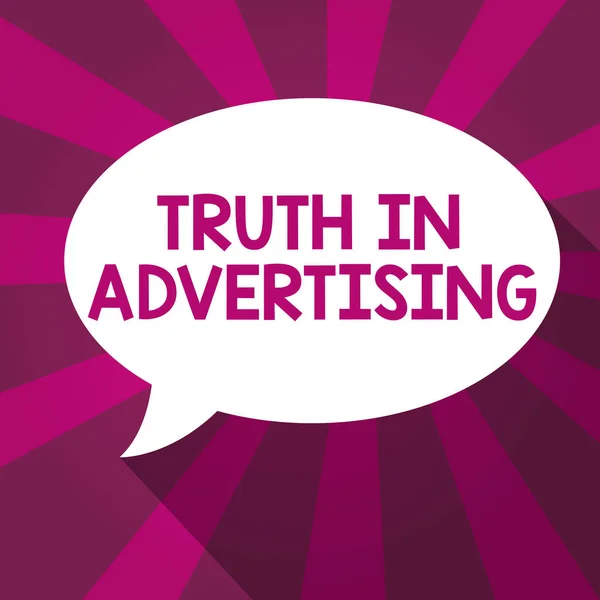 Megjegyzés: mutatja az igazság a reklám írás. Üzleti fénykép bemutató gyakorlat őszinte reklám reklám Propaganda — Stock Fotó