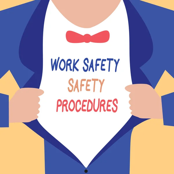 Handwriting text writing Work Safety Safety Procedures. Concept meaning methods to minimize Risk and Accidents — Stock Photo, Image