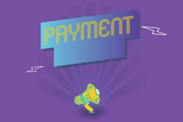 Text sign showing Payment. Conceptual photo Process of paying someone or something Give money Ending purchase — Stockfoto