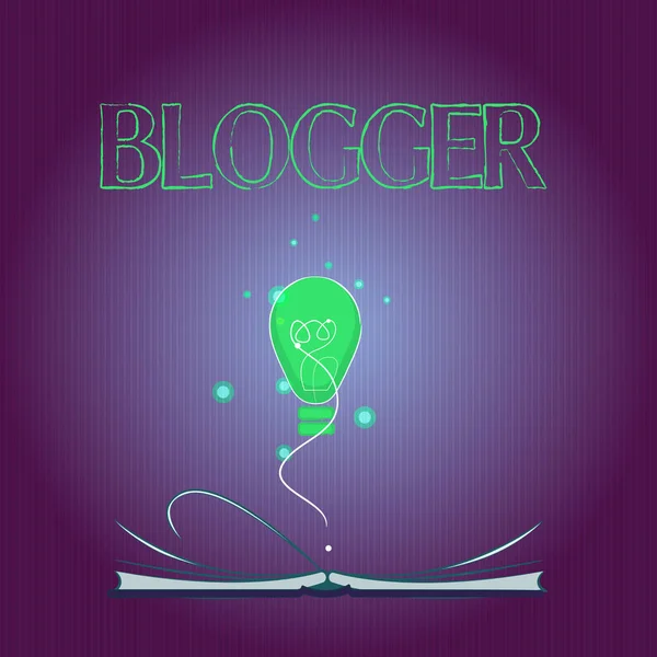 Γράφοντας κείμενο λέξη Blogger. Επιχειρηματική ιδέα για πρόσωπο που γράφει τακτικά υλικό για ένα συγγραφέα σε απευθείας σύνδεση blog — Φωτογραφία Αρχείου