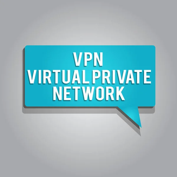 Word scrittura di testo Vpn Virtual Private Network. Business concept per una connessione crittografata sicura su Internet — Foto Stock