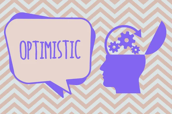 Wortschreibtext optimistisch. Geschäftskonzept für hoffnungsvolles und zukunftssicheres positives Denken — Stockfoto