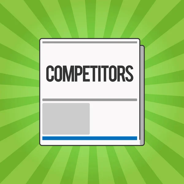 Handwriting text writing Competitors. Concept meaning Persons takes part in sporting contest commercial competition — Stock Photo, Image