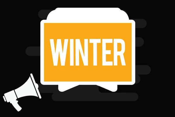 Texto de escritura Winter. Concepto que significa la estación más fría del año en el hemisferio norte de diciembre a febrero — Foto de Stock