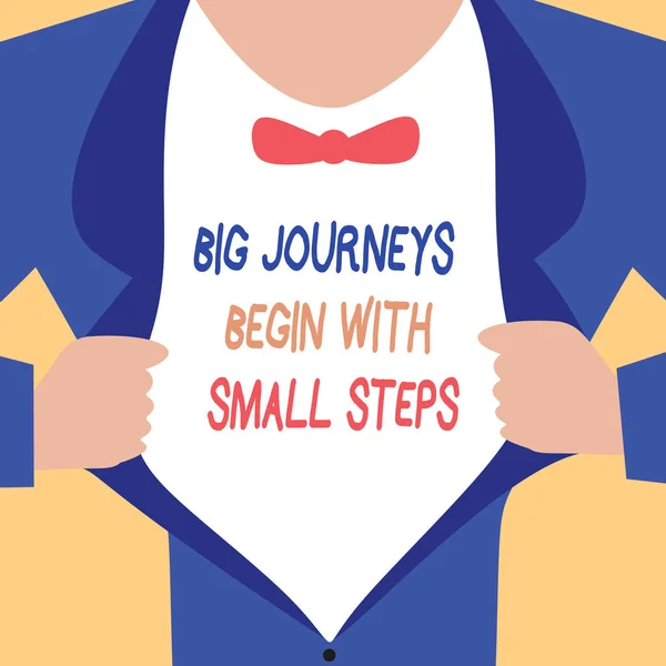 Große Reisen beginnen mit kleinen Schritten. Konzept bedeutet, ein neues Unternehmen zu gründen — Stockfoto