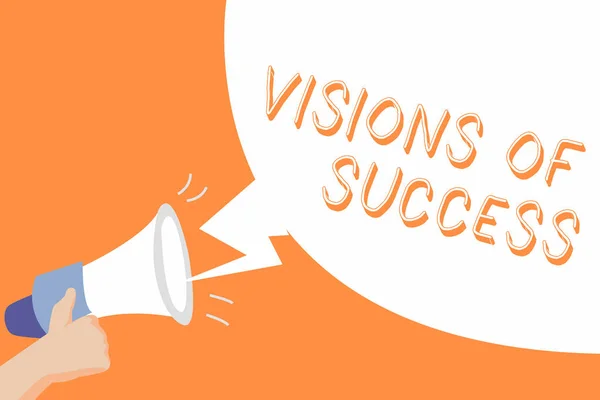 Tekst pisma Visions Of Success. Koncepcję co oznacza wyraźny końcu wynik z celem celem perspektywy Plan — Zdjęcie stockowe
