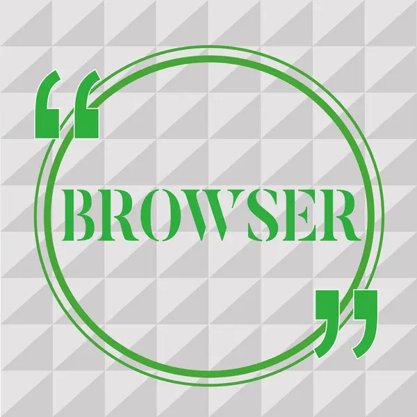 Handgeschreven tekst schrijven van Browser. Begrip betekenis Computer programma Graphical user interface weergeven van HTML-bestanden — Stockfoto