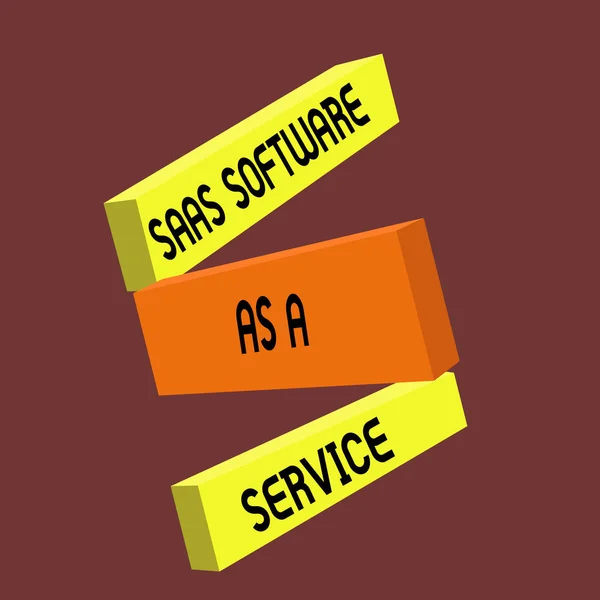 Escritura manual conceptual que muestra Saas Software como un servicio. Texto de la foto de negocios el uso de la aplicación basada en la nube a través de Internet — Foto de Stock
