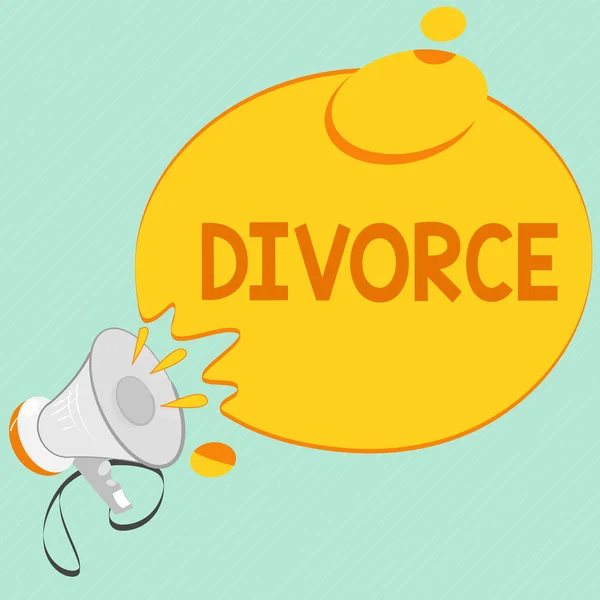 Writing note showing Divorce. Business photo showcasing Legal dissolution of marriage Separation Breakup Disagreement — Stock Photo, Image