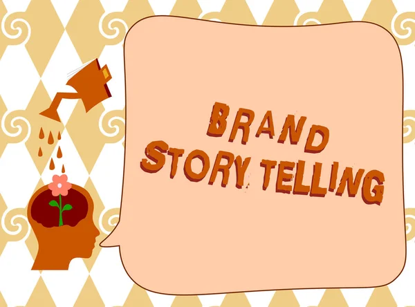 Escritura a mano Escritura de texto Brand Story Telling. Concepto que significa Inspirar vida en un contenido atractivo para Brandan — Foto de Stock
