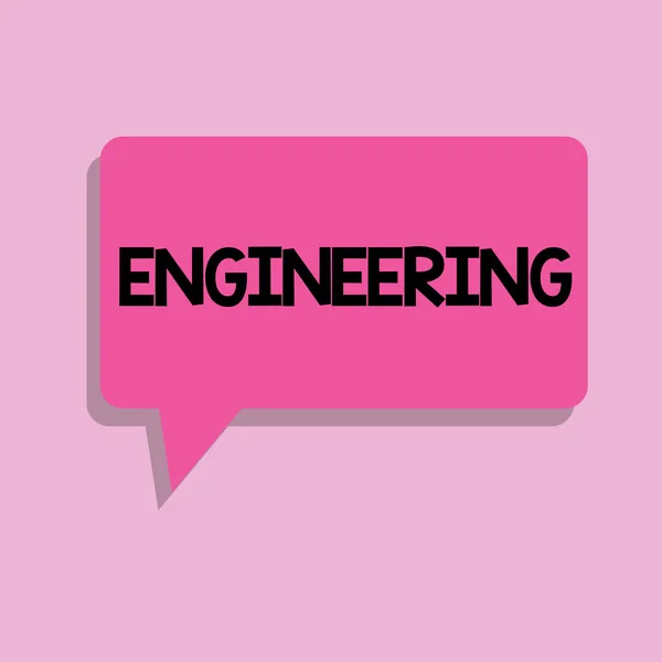 Handskrift text Engineering. Begrepp som betyder vetenskap berörda med konstruktions-använda motorer maskiner — Stockfoto