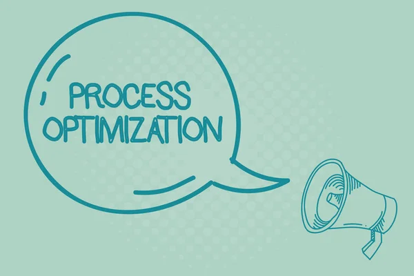 Text sign showing Process Optimization. Conceptual photo Improve Organizations Efficiency Maximize Throughput