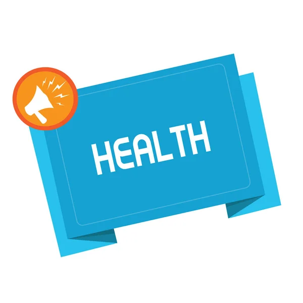 Text sign showing Health. Conceptual photo State of being free from Illness Injuries Mental Physical condition — Stock Photo, Image