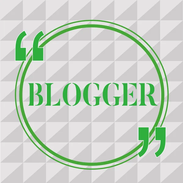 Escritura a mano Blogger. Concepto que significa Persona que escribe regularmente material para un blog —  Fotos de Stock