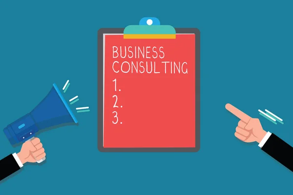 Текст почерка Business Consulting. Концепция, означающая сочетание практики академической теоретической экспертизы — стоковое фото