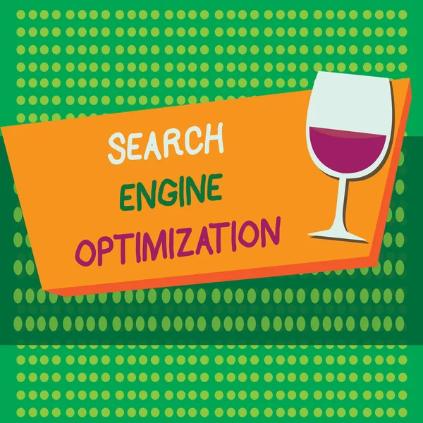 Schrijven van notitie weergegeven: Search Engine Optimization. Zakelijke foto presentatie van het maximaliseren van het aantal ofwebsite bezoekers — Stockfoto