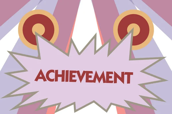 Conceptual hand writing showing Achievement. Business photo showcasing Thing done successfully with effort skill or courage Victory — Stock Photo, Image