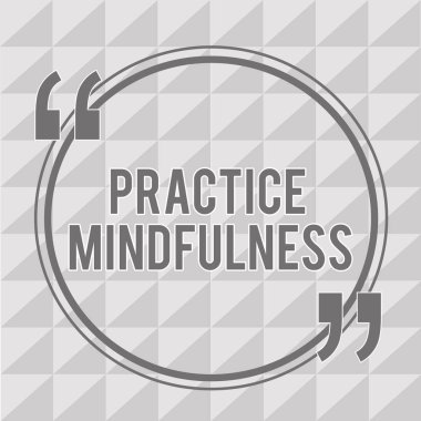 Kelime yazma metni Farkındalığı. Rahatlama durumuna ulaşma konsepti bir çeşit meditasyon.