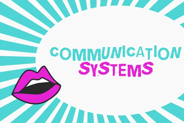 コミュニケーションシステムを示すメモを書く。信号を送信するための機械の情報利用の流れを紹介するビジネス写真 — ストック写真