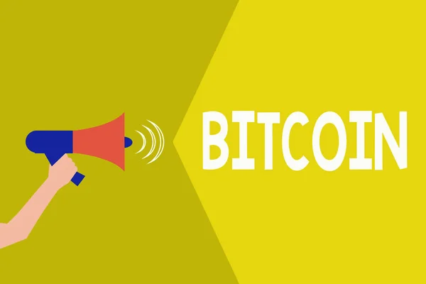 A kézírás szöveg Bitcoin. Koncepció, azaz Cryptocurrency Blockchain digitális valuta értékesíthetők token — Stock Fotó