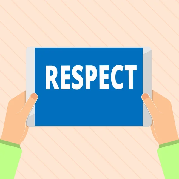 Word tekst intoetsen Respect. Businessconcept voor het gevoel van diepe bewondering voor iets of iemand waardering — Stockfoto