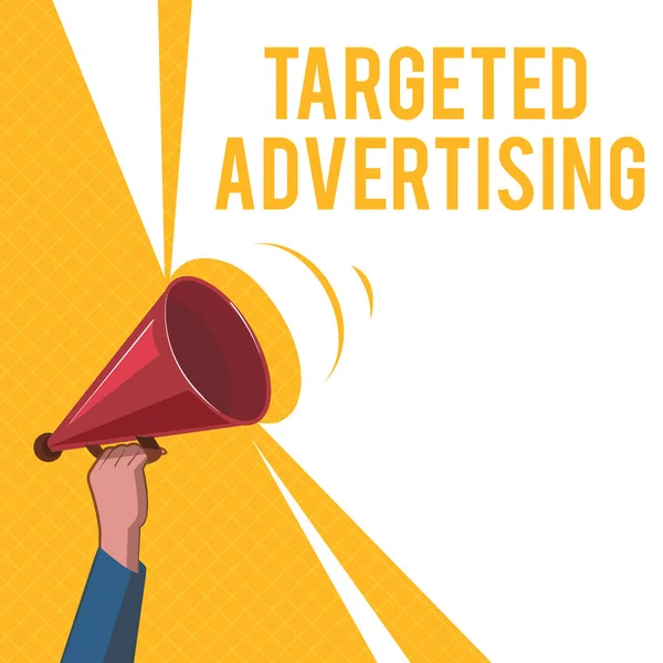 Handgeschreven tekst gerichte reclame. Begrip betekenis van Online reclame-advertenties op basis van de activiteit van de consument — Stockfoto