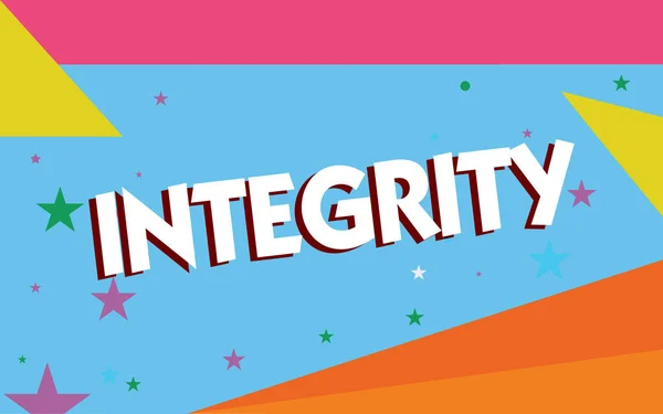 Textzeichen, die Integrität zeigen. konzeptionelle Fotoqualität von Ehrlichkeit und starken moralischen Prinzipien — Stockfoto