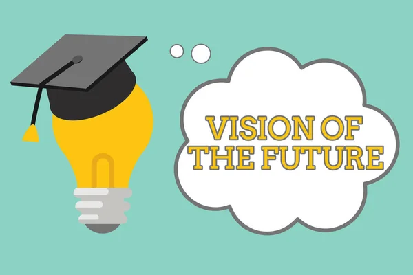 Ordet skriver text Vision av framtiden. Affärsidé för att se något framåt en tydlig Guide för Action — Stockfoto