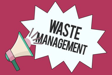 Atık Yönetimi gösteren metin işareti. Kavramsal fotoğraf eylemleri gerekli çöp başlangıcını nihai yok etmeye yönlendir