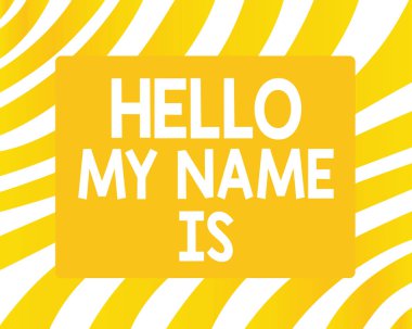 Word yeni insanlar işçiler için sunusu olarak kendinizi tanıtmak için metin Merhaba My adı şu ki iş kavramı yazma